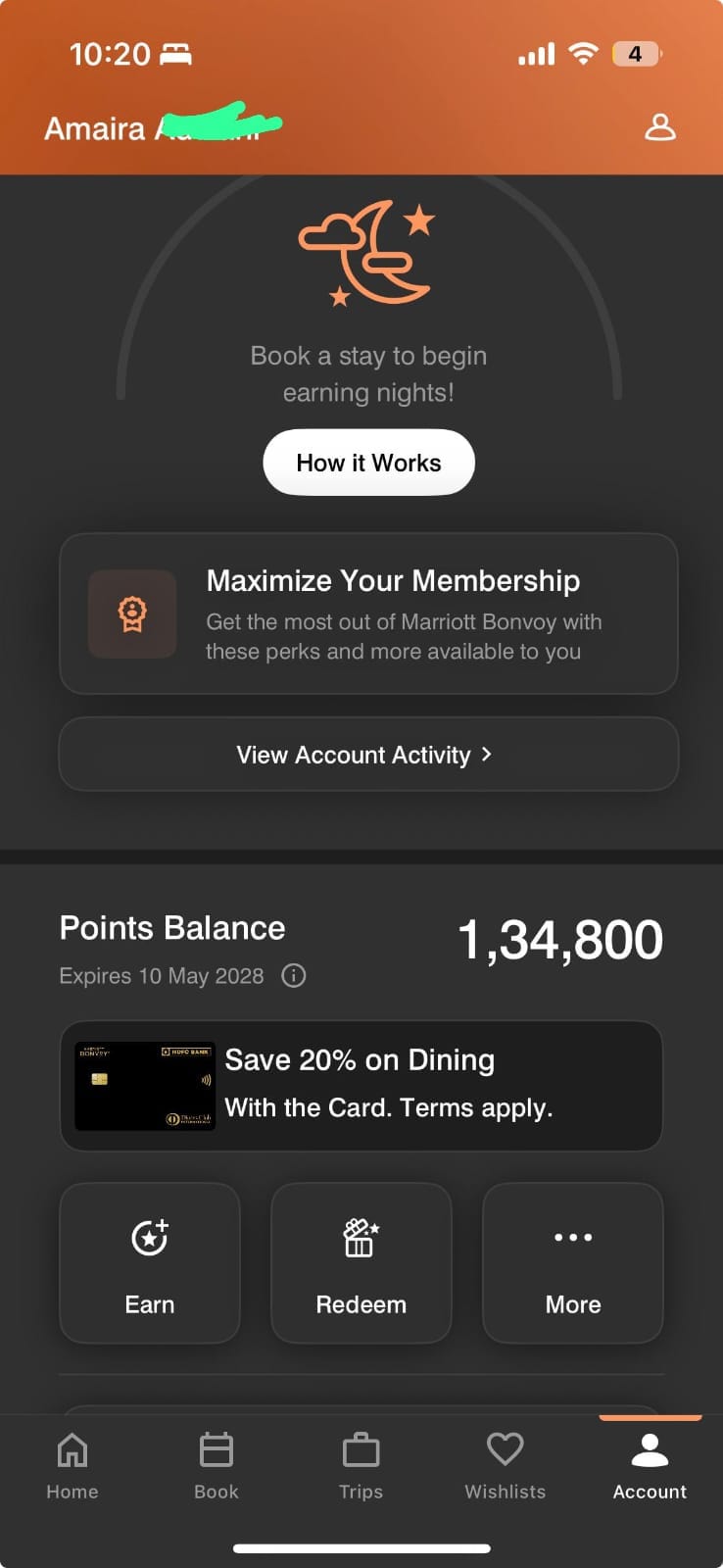 1,34,800 Marriott Bonvoy points handled